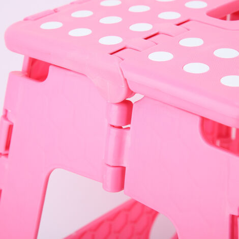 Tragbarer, faltbarer Massagehocker aus Kunststoff  29 x 22 x 39 cm  Belastbarkeit: 136 kg  Rosa
