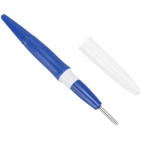 Tragbarer Filznadelstift – 3 Nadeln für DIY-Bastelarbeiten und Nähen – Blaues Textilbearbeitungszubehör