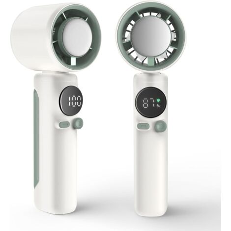 Tragbarer Handventilator, Handventilator mit Wiederaufladbarer 4000mAh, Mini Ventilator, kühlend, Einstellbare Geschwindigkeit (1-100), Digitales Display, für Frauen Männer Reisen, Outdoor