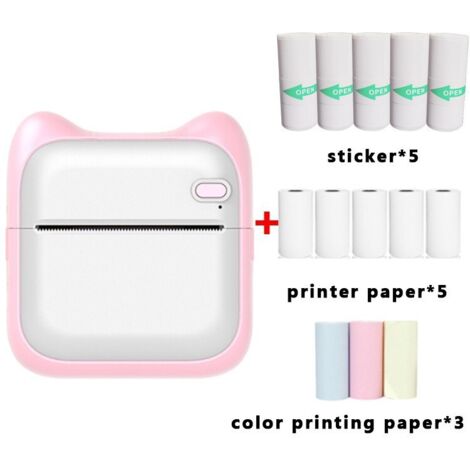 Tragbarer, kabelloser Thermodrucker mit 203 dpi für Etiketten und Fotos, kreatives Zubehör für Smartphones