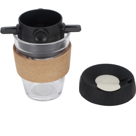 Tragbarer Kaffeefilter aus Edelstahl, wiederverwendbarer Filter für Tee und schwarzen Kaffee