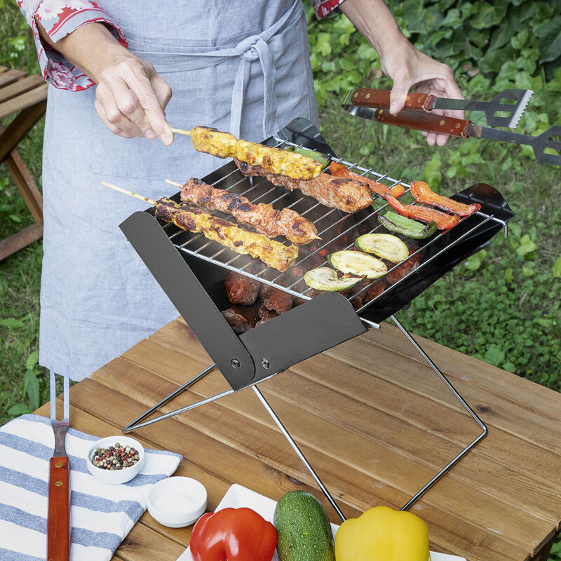 Innovagoods - Tragbarer Klappbarer Mini-holzkohlegrill Foldecue