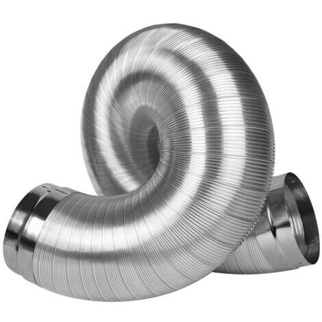 Tragbarer Klimaanlagenschlauch, 150-mm-Lüftungsschlauch, 3 m PVC-/Aluminium-Abluftschlauch mit 2 Klemmen, flexibler Luftschlauch für Klimaanlagen, Dunstabzugshaube