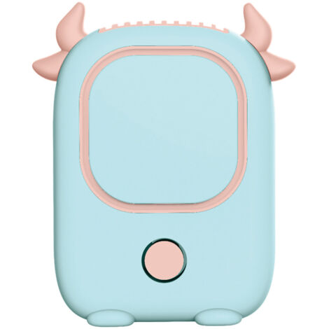 Tragbarer, klingenloser Nackenventilator, USB-aufladbar, Mini-Tischventilator „Blue Demon“