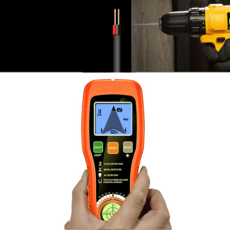 Tragbarer LCD-Strukturdetektor mit Scanner für Holz, Metall und Wechselstromkabel – ±1 mm Genauigkeit