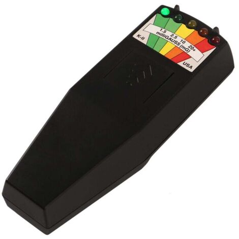 Tragbarer LED-EMF-Detektor, Elektromagnetisches Feld, Geisterjagd, paranormale Ausrüstung, Tester, 50 Hz – 20.000 Hz, Schwarz
