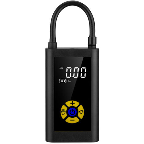Tragbarer Luftkompressor, 2023 Neue Version Autoreifenfüller Fahrradpumpe Mini-Autokompressor Digitales LCD-Display, 150 PSI, Typ-C-Aufladung mit LED-Licht