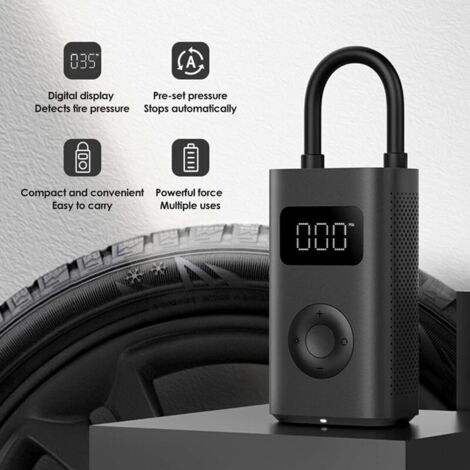 Tragbarer Luftkompressor, Autoreifenfüller, elektrische Luftpumpe, Fahrradpumpe, Mini-Luftkompressor mit digitaler LED-Anzeige, 2000 mAh Akku, USB-C-Ladeanschluss, 150 PSI für Fahrräder/Motorräder/Bäl