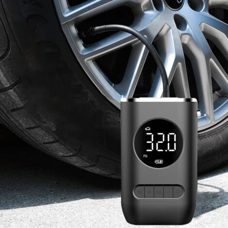 Tragbarer Luftkompressor mit 4000 mAh, kabelloser Reifenfüller (150 PSI), Notfall-LED, Manometer, für Auto, Fahrrad, Motorrad, Ball