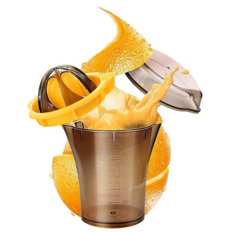 Tragbarer manueller Entsafter (Orange), Fruchtpresse, Orangensaftbecher