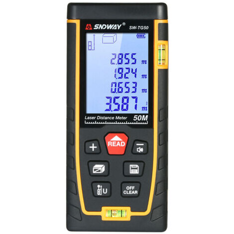 Tragbarer Mini-Entfernungsmesser, hochpräziser Entfernungsmesser mit 30 Gruppen, Datenspeicherung, hintergrundbeleuchtetes LCD-Display, Stufe 2, Blasendurchmesser, Messgerät, Flächenvolumenmessung (50