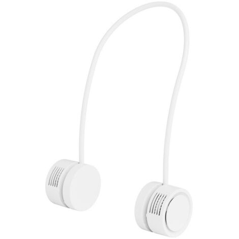 Tragbarer Mini-USB-Nackenventilator, freihändig, ohne Rotorblätter, mit Aromatherapiefunktion für den Außenbereich, weiß