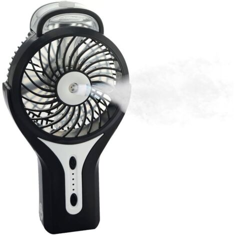 Tragbarer Mini-USB-Nebelventilator mit persönlichem Kühlnebel – wiederaufladbarer Akku – tragbarer Kühlventilator für Zuhause, Büro und Reisen – Schwarz