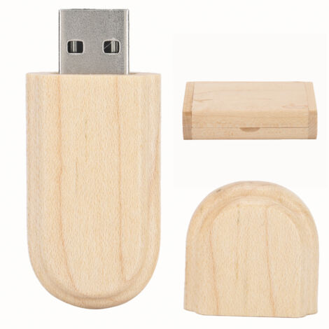 Tragbarer Mini-USB-Stick aus Holz mit Box – 16 GB CM100021 Flash-Speicher für Computer