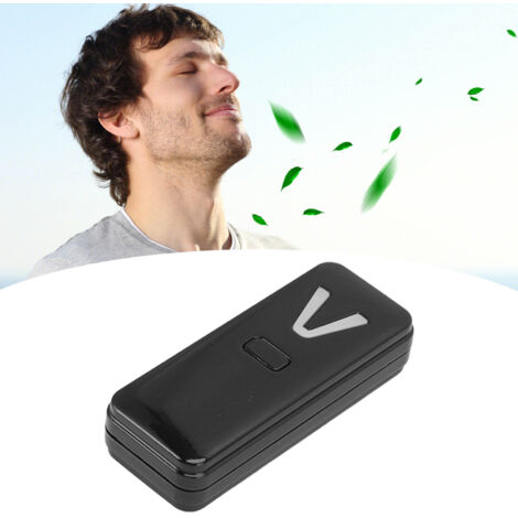 Tragbarer, multifunktionaler, wiederaufladbarer Luftreiniger mit Mini-Negativionengenerator für den individuellen Gebrauch im Innen- und Außenbereich, schwarzes Metall, 70 x 26 x 15 mm, ABS, 250 mAh,