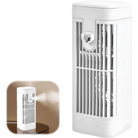 Tragbarer Nebelventilator, Tischventilator, kleiner tragbarer Ventilator, Schreibtischventilator mit Nachtlicht, Haushaltsspray, geeignet für Büro, Zuhause und draußen