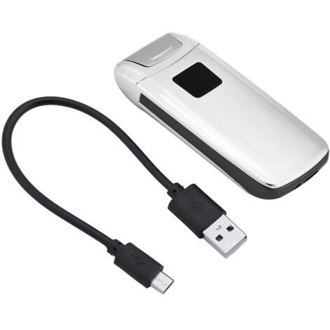 Tragbarer, per USB aufladbarer elektrischer Zigarettenanzünder mit Dual-Arc-Touchsensor (silber)