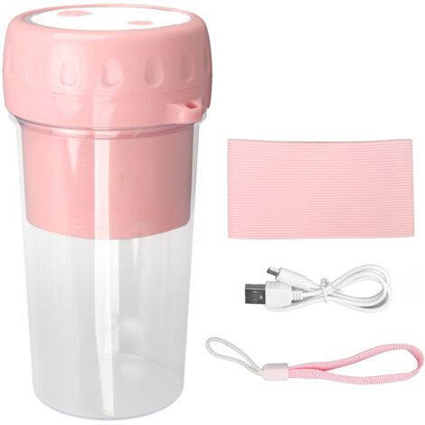 Tragbarer, per USB aufladbarer Fruchtmixer, multifunktional für Zuhause/Büro, ABS/PS-Becher, Pink