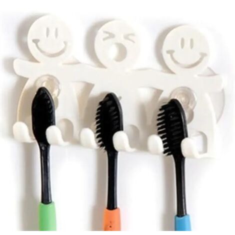 Tragbarer Saugnapfhaken, Zahnbürstenhalter mit 5 Positionen, Badezimmer-Sets, niedlicher Zahnbürstenhalter mit Cartoon-Motiv, Schlüsselhaken, Geschenk für Kinder