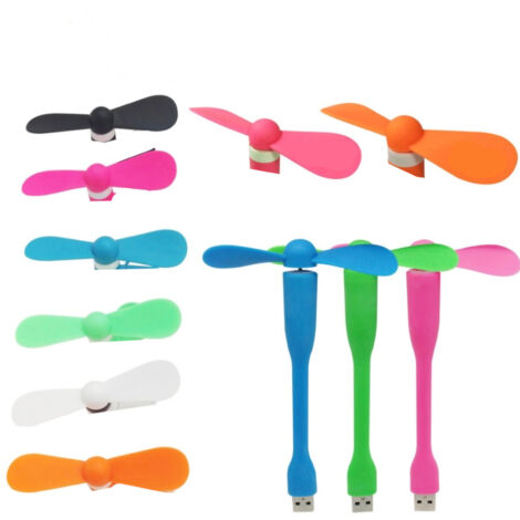 Tragbarer Silikonventilator mit abnehmbarem Ventilator – Mini-Mobilventilator für Android-Smartphones und iPhones – Silikonmodell mit Hochgeschwindigkeits-Mikromotor (Himmelblau, Rosa, Orange, Weiß, T