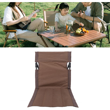 Tragbarer und bequemer Stuhl für Camping und Strand, verstellbares Modell mit Rückenlehne, 600D Oxford-Gewebe und Aluminiumrahmen, Maße 37 x 39 x 42 cm, braun, Gewicht 690 g