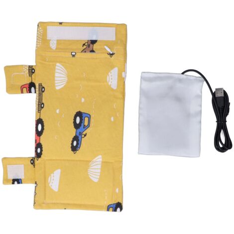 Tragbarer USB-Flaschenwärmer, konstante Temperatur, stabiler Standfuß, Baumwoll-Wärmebeutel für Muttermilch und Babyflaschen