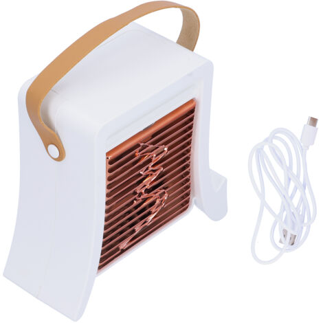 Tragbarer USB-LED-Luftbefeuchter-Ventilator für Wohn- und Esszimmer – Weiß