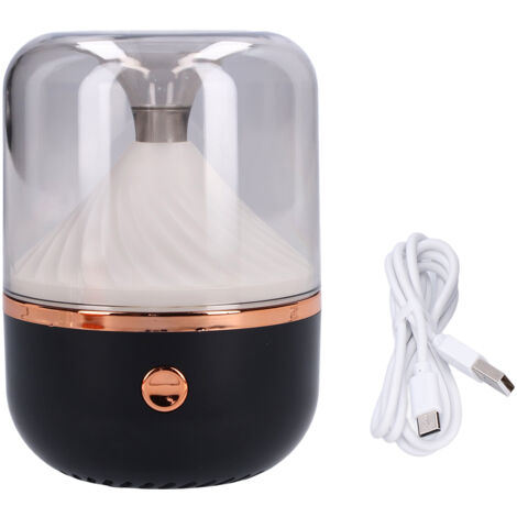 Tragbarer USB-Luftbefeuchter, schwarz und farbig mit LED-Beleuchtung, leise für Büro und Zuhause, Aromatherapie-Diffusor