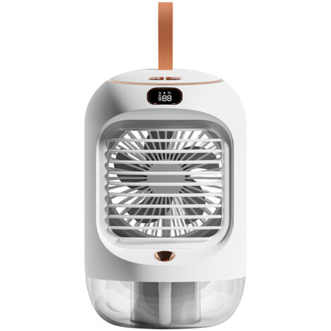 Tragbarer USB-Luftkühler mit Nebelfunktion, leiser oszillierender Tischventilator für Zuhause, Büro und Reisen