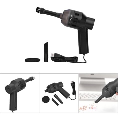 Tragbarer USB-Tastaturreiniger – Mini-Handstaubsauger in Schwarz für Desktop-PC