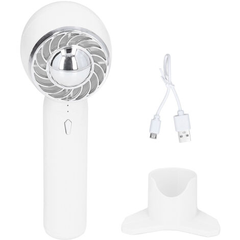 Tragbarer USB-Tischventilator mit 3 Geschwindigkeitsstufen und 2000-mAh-Akku – Mini-Reiseventilator für Schule und Büro (Weiß)