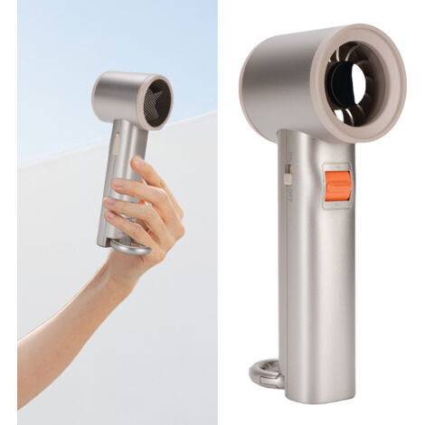Tragbarer Ventilator, 13.000 U/min, 100 Geschwindigkeitsstufen, Digitalanzeige, mit Haken und USB-C-Ladeanschluss