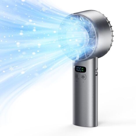 Tragbarer Ventilator mit Kühlmodus, leisem Turbinenmotor, LED-Anzeige, kann drinnen und draußen verwendet werden