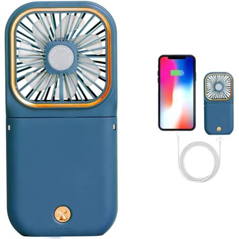 Tragbarer Ventilator, USB-Ladefunktion, Mini-Tischventilator, 3000-mAh-Akku, auch als Powerbank verwendbar