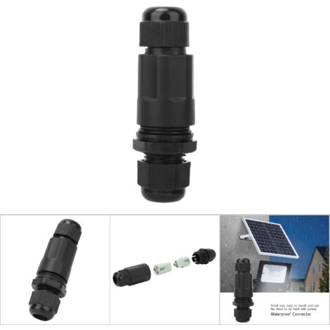 Tragbarer, wasserdichter LED-Anschluss (IP68) mit Kabel und 3-poligen Steckern (männlich/weiblich)