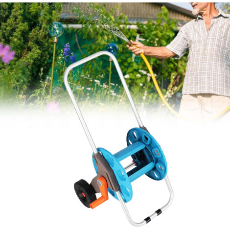 Tragbarer Wasserschlauchroller mit Rollen, Schlauchorganizer für Garten/Rasen/Hof, 35 m, G1/2-Schlauch, Material: ABS+PP+Aluminiumrohr