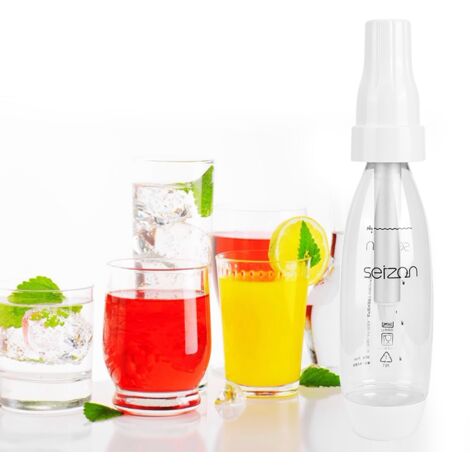 Tragbarer Wassersprudler – Selbstgemachte Limonaden und Cocktails zum Selbermachen – Hergestellt aus PET und ABS, 1000 ml Fassungsvermögen