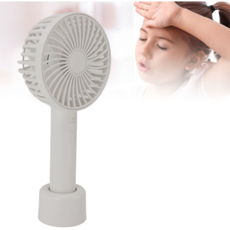 Tragbarer, wiederaufladbarer Ventilator mit 3 Geschwindigkeitsstufen, leicht und leise, mit Trageschlaufe und Standfuß für den täglichen Gebrauch, Camping, Radfahren und Strand, ABS, 234 x 105 x 56 mm