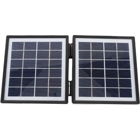 Tragbares 10-W-Solarladegerät mit 2 DC-Anschlüssen, IP65 wasserdicht, faltbares monokristallines Siliziumpanel für Wandern, Camping, Angeln, schwarz.