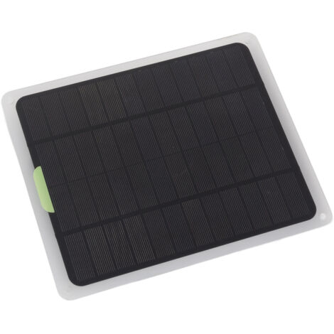 Tragbares 10-W-Solarpanel – 2 USB-Anschlüsse + Typ C – 12 V Gleichstrom – ABS – für Reisen und Camping