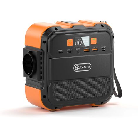 Tragbares 120-W-Kraftwerk von Flashfish, 98 Wh/26400 mAh Solargenerator, Notstrombatterie mit AC/DC/Typ-C/USB/Taschenlampe, 220-V-Powerbank zum Aufladen von Laptops, Telefonen, Tablets beim Camping, i