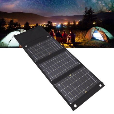 Tragbares 24-W-Monokristallin-Solarpanel-Set für Camping und Outdoor-Aktivitäten Tragbares Solarpanel mit 2 USB-Anschlüssen