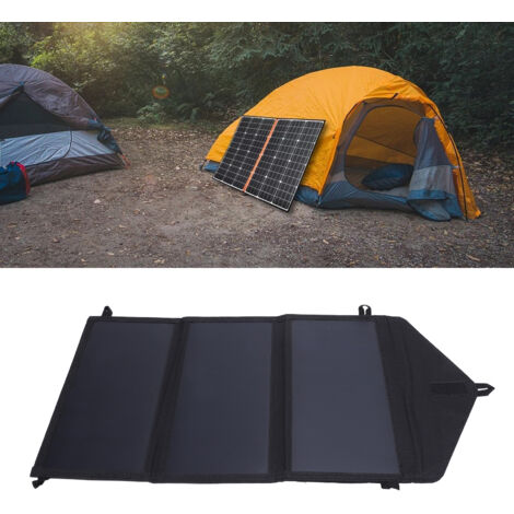 Tragbares 30-W-Solarladegerät, faltbares monokristallines Panel mit USB Typ-C, DC-PD-Schnellladung für Camping, iPhone und 12-V-Batterien, Schutz vor Stromausfall