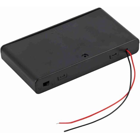 Tragbares Aufbewahrungsetui für 8 AA-Batterien mit Deckel und Schalter