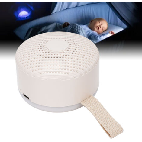 Tragbares Baby-Geräuschgerät – Beige – 12 Geräusche – Nachtlicht – Speicherfunktion – Wiederaufladbar – ABS/Silikon – 9,5 x 5,1 x 7,5 cm