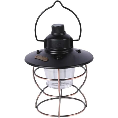 Tragbares Campinglicht mit 3 Beleuchtungsmodi, Hängelaterne aus Metall, Retro-Gartenlampe, wiederaufladbare LED-Leuchten