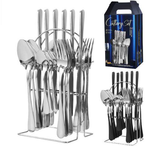Tragbares Edelstahl-Besteckset – Steakmesser, Gabel, Löffel, goldfarben, klein, robust