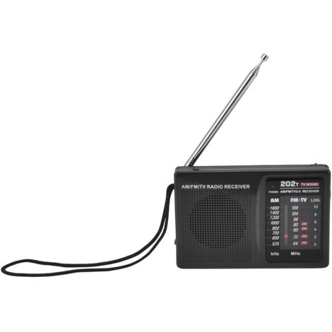 Tragbares FM/AM-Radio mit manueller Sendersuche und Kopfhöreranschluss für den Innen-, Außenbereich und Bürogebrauch
