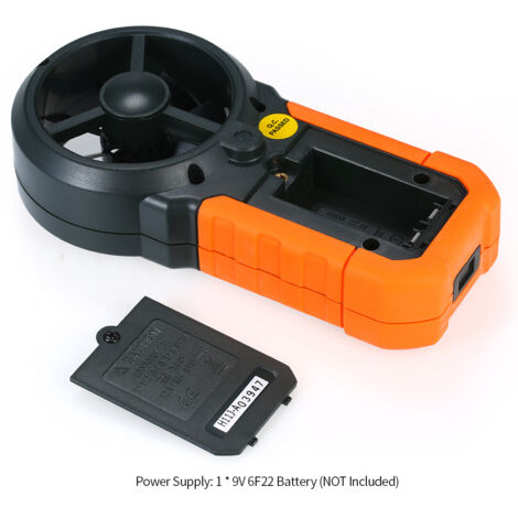 Tragbares Handanemometer, Mecomometer, Geschwindigkeitsmesser, CFM-Messgerät, Luftstromthermometer mit LCD-Hintergrundbeleuchtung zur Erfassung von Wetterdaten im Freien