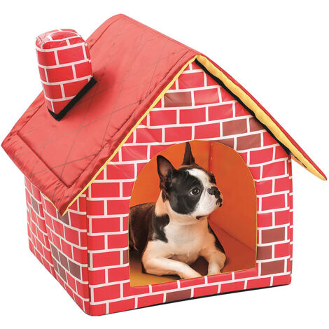Tragbares Hunde- und Katzenhaus aus roten Ziegeln – Warmes und bequemes Haustierbett
